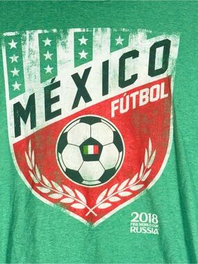 Mexico Fútbol 2018 FIFA Russia size Medium distressed print